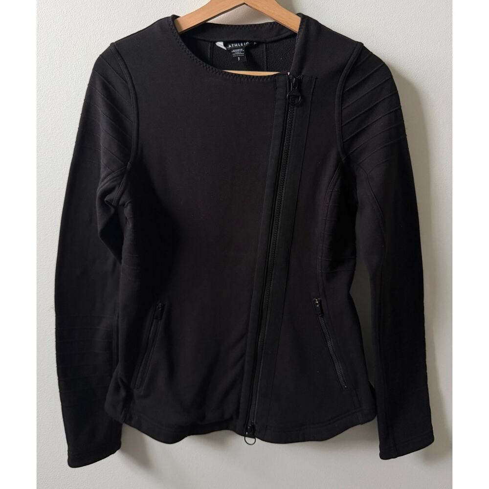 Athleta black moto Jacket women's size S - Picture 3 of 7